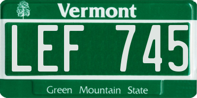 VT license plate LEF745