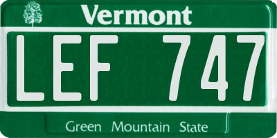 VT license plate LEF747