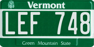 VT license plate LEF748