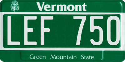 VT license plate LEF750