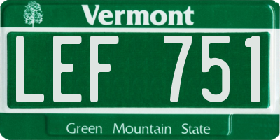 VT license plate LEF751