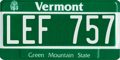 VT license plate LEF757