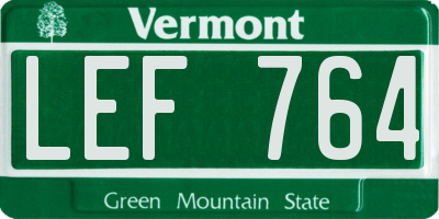 VT license plate LEF764