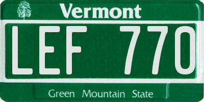 VT license plate LEF770