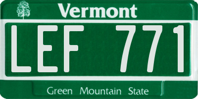 VT license plate LEF771