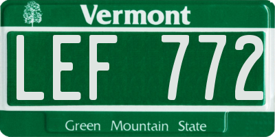 VT license plate LEF772