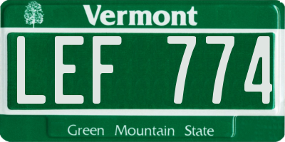 VT license plate LEF774