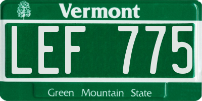 VT license plate LEF775