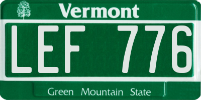 VT license plate LEF776