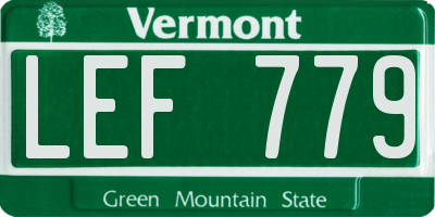 VT license plate LEF779