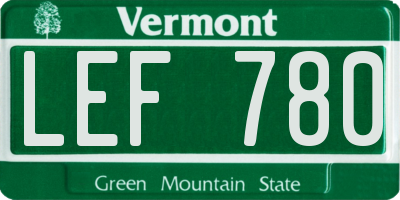 VT license plate LEF780