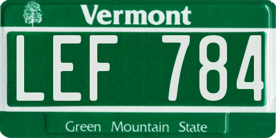 VT license plate LEF784