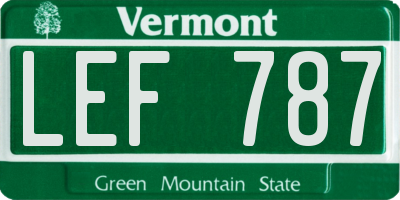 VT license plate LEF787