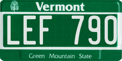VT license plate LEF790