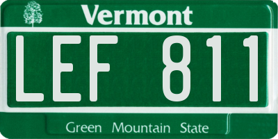 VT license plate LEF811