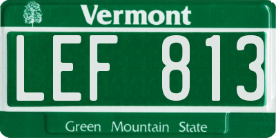 VT license plate LEF813
