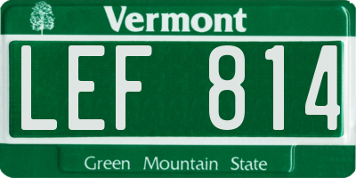 VT license plate LEF814