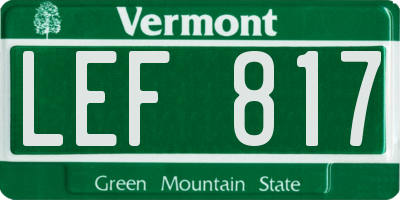 VT license plate LEF817