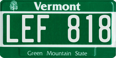 VT license plate LEF818