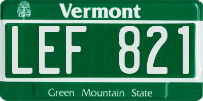VT license plate LEF821