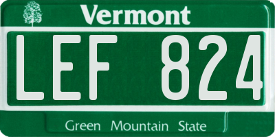 VT license plate LEF824