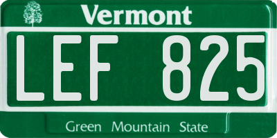 VT license plate LEF825