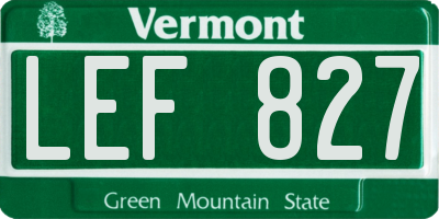 VT license plate LEF827