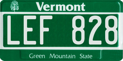 VT license plate LEF828