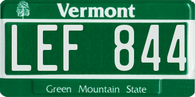 VT license plate LEF844