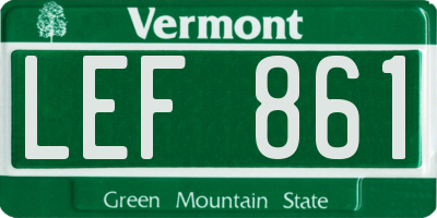VT license plate LEF861