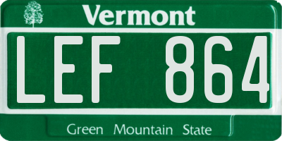 VT license plate LEF864