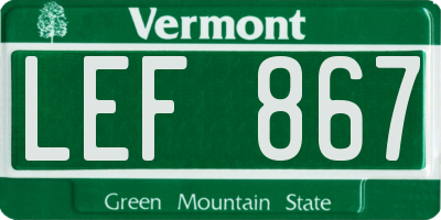 VT license plate LEF867