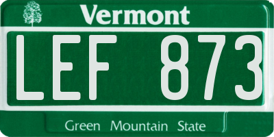 VT license plate LEF873