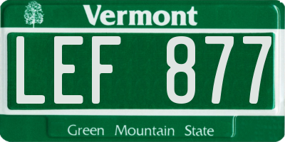 VT license plate LEF877