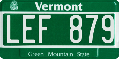 VT license plate LEF879