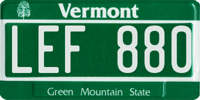 VT license plate LEF880