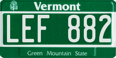 VT license plate LEF882