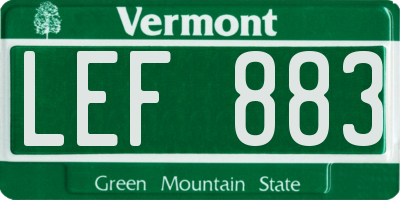 VT license plate LEF883
