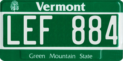 VT license plate LEF884