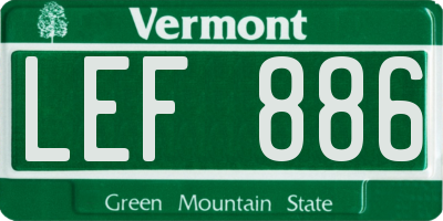 VT license plate LEF886