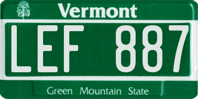 VT license plate LEF887