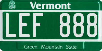 VT license plate LEF888