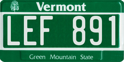 VT license plate LEF891