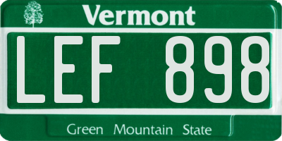 VT license plate LEF898