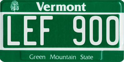 VT license plate LEF900