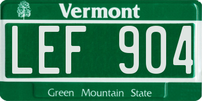 VT license plate LEF904