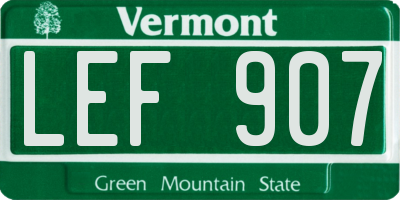 VT license plate LEF907