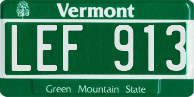 VT license plate LEF913