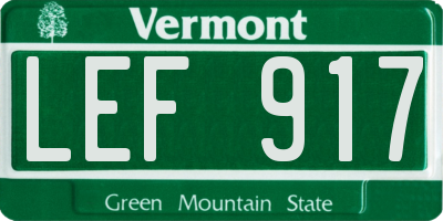VT license plate LEF917
