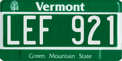 VT license plate LEF921